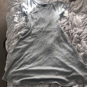 Girls gray dress with fringe, size medium (7,8)